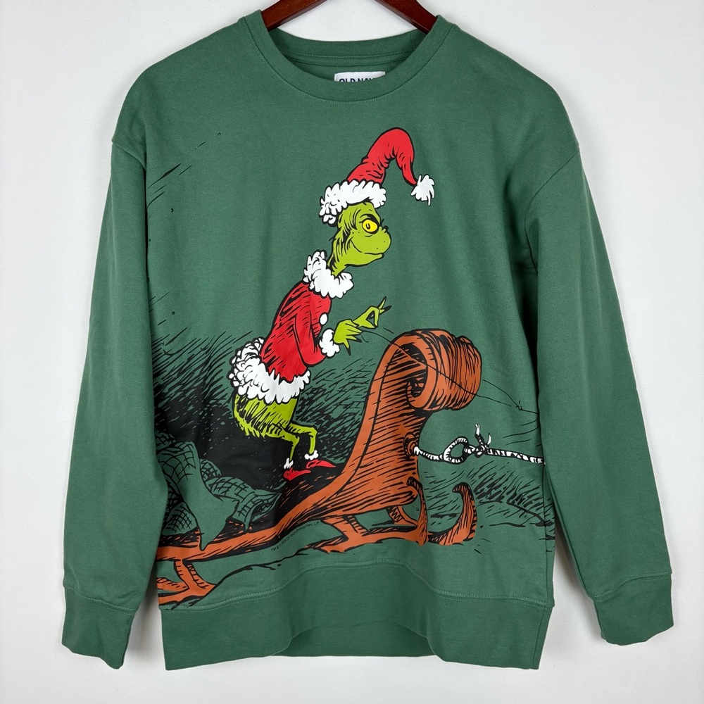 NWT Old Navy Dr. Seuss How The Grinch Stole Christmas Crewneck Sweatshirt